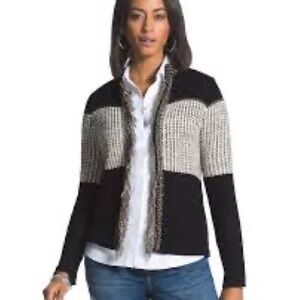 Chico’s Arlene Cardigan Sweater Women’s Black Size 1 EUC